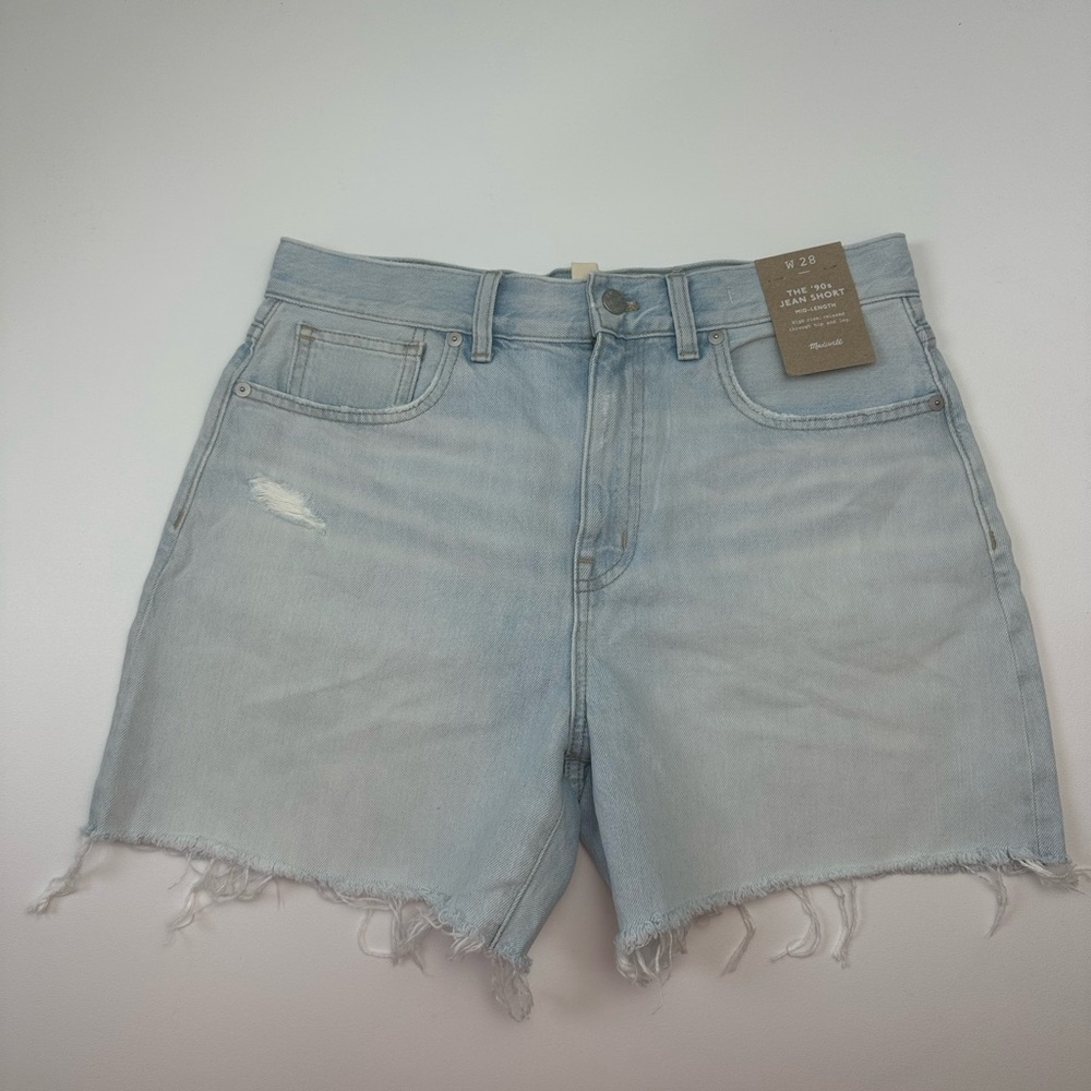 Madewell Light Blue Denim Women Shorts (Raw Edge)